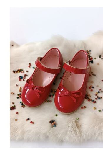 Hodore Setra Red Girl's Bow Ballerina Flats