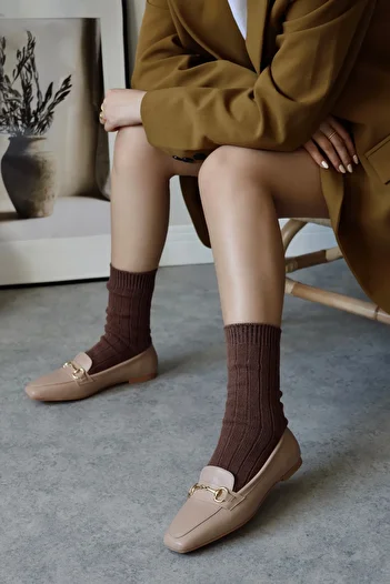POLKA STORE Manifest Kut Toe Flat Toe Пряжка на плоской підошві Мокасини Мокасини Мокасини Babet Повсякденне жіноче взуття Повсякденне взуття