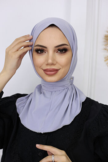 feronis Γυναικείο Hijab Bonnet έτοιμο σάλι τουρμπάνι _Ασημί γκρι
