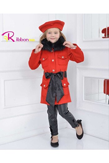 Ribbon kids Girl's Top and Bottom Set + Broadcloth Coat