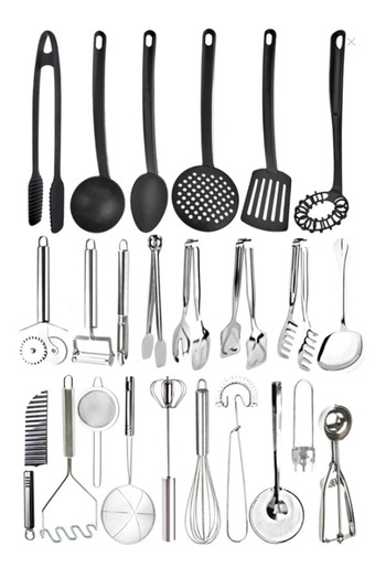 Cocina Grande 24 Piece Ladle Spatula Colander Kitchen Serving Set Serving Utensils Serving Tongs Set Kitchen Products