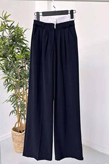Ka Hijab Elastic Waist Trousers - Navy Blue