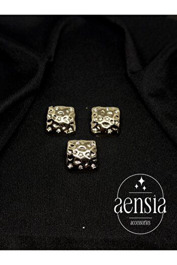 aensia Square Rose Gold Hammered Metal with Stones on the Star Model Jacket Button Pinterest Button 2.29CM - 3 Pieces