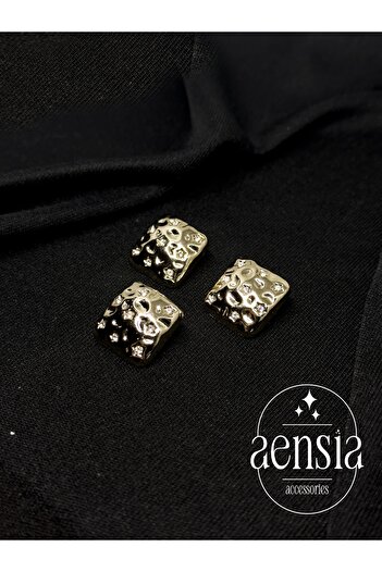aensia Square Rose Gold Hammered Metal with Stones on the Star Model Jacket Button Pinterest Button 2.29CM - 3 Pieces