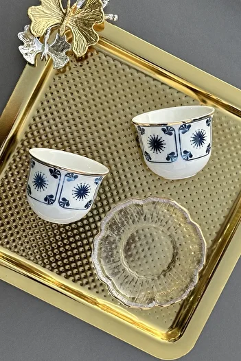 porselenden Gawa Gold Premium 2-Piece Mirra (WITHOUT PLATE) Espresso Coffee Cup Set