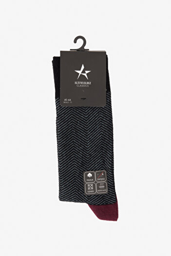 ALTINYILDIZ CLASSICS Men's Black-Gray Patterned Socks