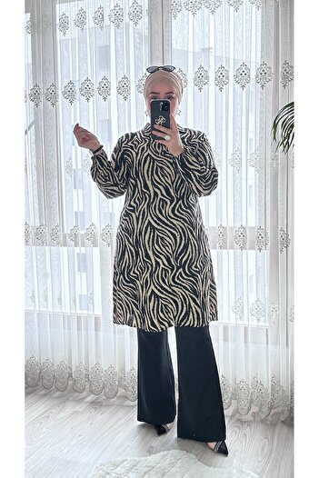 TDYtrendy Giyim Women's Large Size Three Button Viscose Tunic
