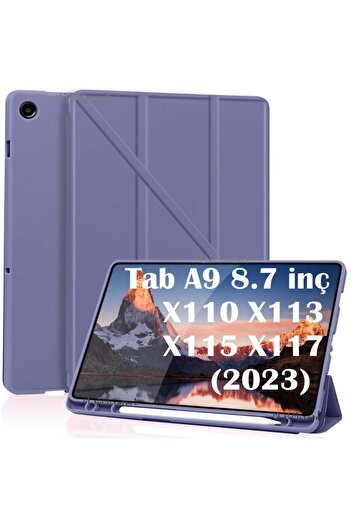 m.tk moveteck حافظة Samsung Galaxy Tab A9 مقاس 8.7 بوصة متوافقة مع Sm-X110، غطاء من السيليكون الناعم مع حجرة القلم وحامل