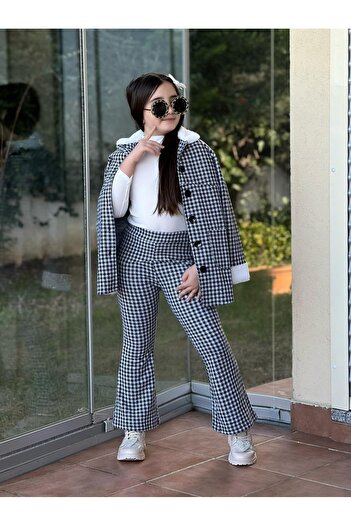 ALPİDS 3-Piece Furry Girl's Set with Trousers