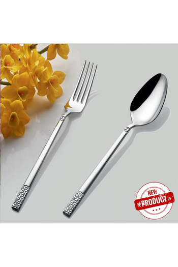 AHİR TİCARET Inter Steel Star Model Spoon-Fork Set 60 Pieces (12 Persons)