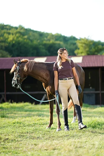 PEUR RIDER SHOP Women's Riding Pants with Stone Colored Silicone and Pocket Detail