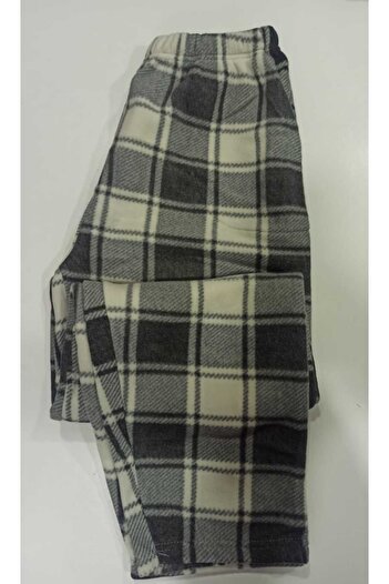 BAHHAR Men's Gray Pocketed Straight Leg Plaid Pajama Bottoms