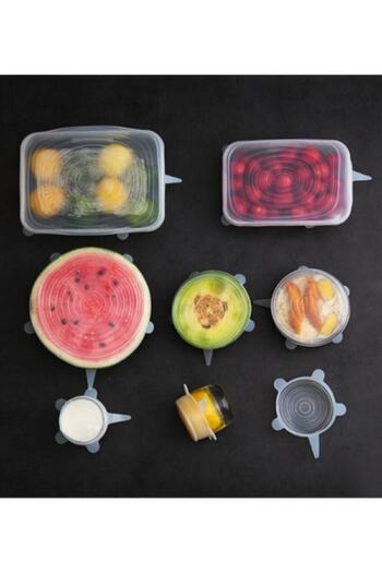 UNDERGROUND TRADE Protecting 6-Piece Silicone Stretch Lids Practical Non-Portable Silicone Pot Lid 6-Piece Storage Pot Cover