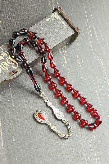 Tesbih Otağı Drop Cut Fire Amber Prayer Beads