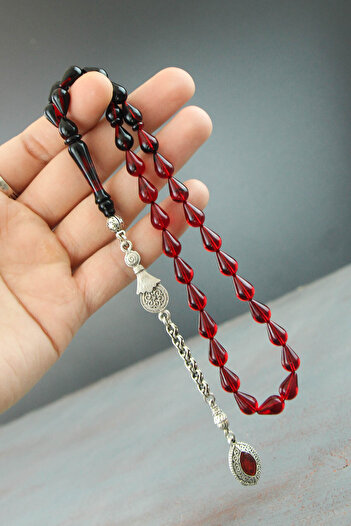 Tesbih Otağı Drop Cut Fire Amber Prayer Beads