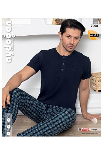 Aydoğan AYDOĞAN 7998 MEN'S MODAL PATLI SHORT SLEEVE PAJAMAS SET