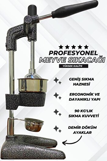 Frapan Pios Profesyonel Meyve Sıkacağı Kollu Narenciye Nar Portakal Sıkacağı Sanayi Tipi Demir Döküm