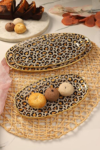 GÜRCÜGLASS Leopard Pattern 3-Piece Boat