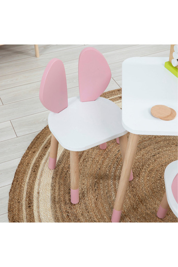 Bee Smart Bunny Masa 2 Sandalye Montessori Çocuk Oyun Etkinlik Çalışma Masası Aktivite Masası