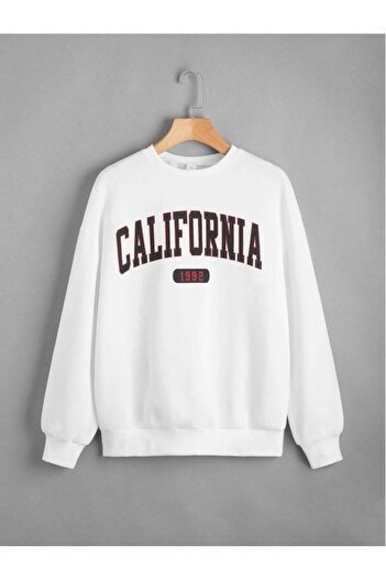 LePold California Printed White Girl's Sweatshirt
