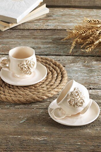 Znp Home Twice Coffee Cup Set Handmade Turkish Coffee Expresso Cup Set for 2 People