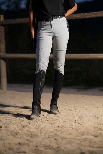 PEUR RIDER SHOP Gray Women's Riding Pants - Silicone and Pocket Detail