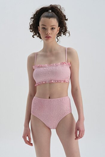 Dagi Pink Smooth High Waist Bikini Bottom
