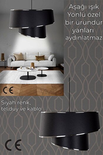 Vivido Abajur Siyah Orion Avize