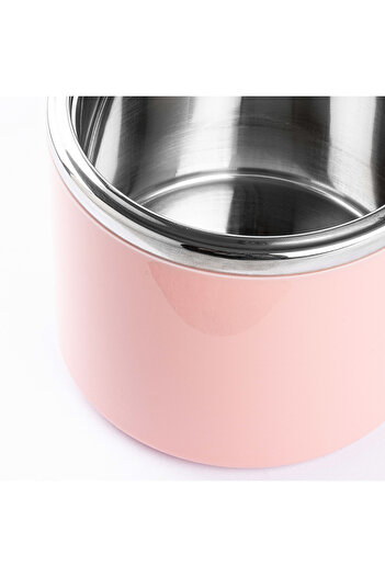 Tantitoni 036-01-TEDEMEI PINK STAINLESS STEEL ROUND FOOD CARRY CONTAINER 630ML