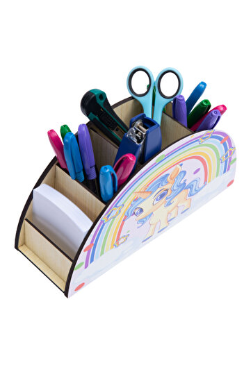 Berenden Deep Creations Kids Wooden Desk Organizer Organizer Tabletop Pen Holder & Organizer-Babyunicorn