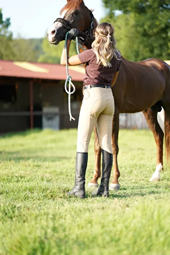 PEUR RIDER SHOP Women's Riding Pants with Stone Colored Silicone and Pocket Detail