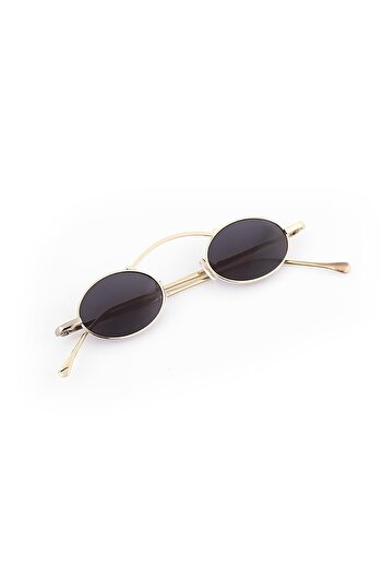 TomyHelf Kadın Güneş Gözlüğü Minimalist Gold Çerçeve Siyah Cam