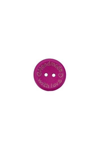 Ritzz Colorful Handmade Written Wooden Button 20 Mm (10 PCS) - Fuchsia