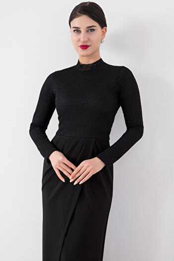 PULLIMM 3845 ADORLLE SUBMERSIBLE CREPE LACE LONG DRESS