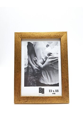 Batu Art Home Fotoğraf Çerçevesi Korumalı Pleksi Camlı Masaüstü Ayaklı Ve Duvara Asılabilir 13x18 Cm Mat Altın