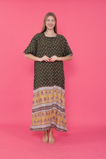 mervemoda Women's short sleeve woven dress
