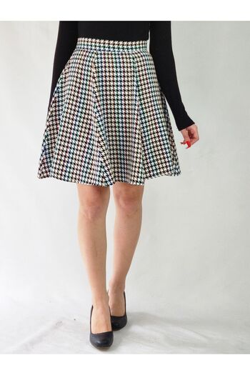YAXİ COLORFUL STRIPED HOSPEET PATTERNED BELL SKIRT