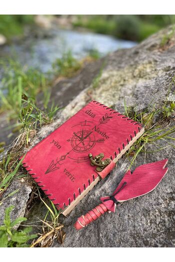 zarif atölye Prayer Gives a Call Point Detailed Gift Leather Notebook