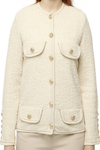 trikobis Gold Button Detailed Cardigan