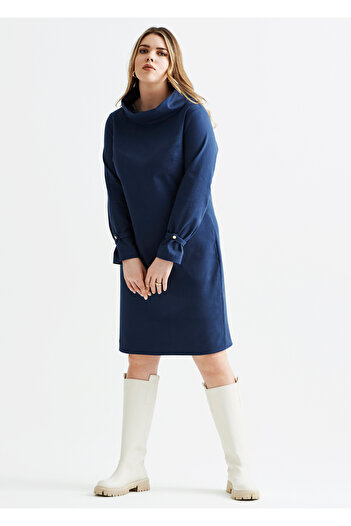 EVEN plus size Mavi Büyük Beden Kadın Elbise