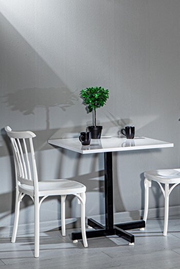 SANDALİE Home Violet 2 Adet Mutfak Balkon Bahçe Sandalye Beyaz