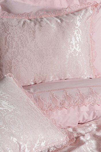Cotton Box Chi Chi Double Pique Duvet Cover Set Silva Pudra