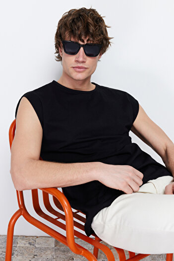 Trendyol Collection Μαύρο αμάνικο 100% βαμβακερό εσώρουχο/t-shirt - TMNSS20AL0067