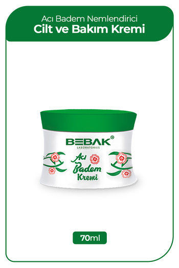 Bebak Acı Badem Nemlendirici Cilt ve Bakım Kremi Kavanoz 70 ml