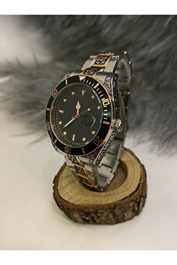 Spectrum Rolex Model Takvimli Desenli Kordon Çelik Erkek Kol Saati