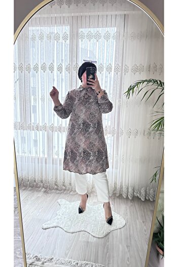 TDYtrendy Giyim Women's Large Size Three Button Viscose Tunic