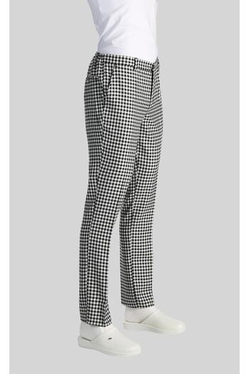 MyChef Chef Trousers Elastic Black and White Checkered Patterned Unisex Chef Trousers