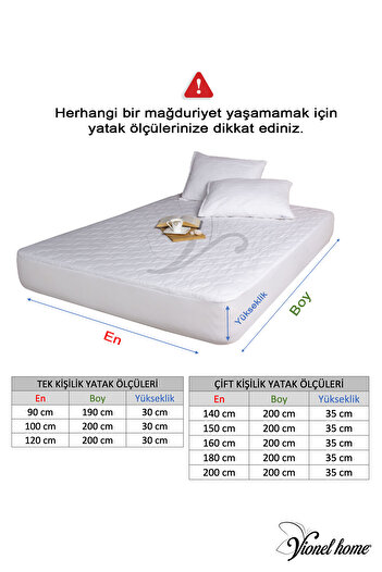 Vionel Home %100 Pamuk | Full Kenar Sıvı Geçirmez Yatak Alezi | Tek, Çift, Battal | Koruyucu Çarşaf Alez