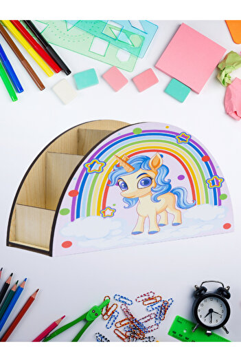 Berenden Deep Creations Kids Wooden Desk Organizer Organizer Tabletop Pen Holder & Organizer-Babyunicorn