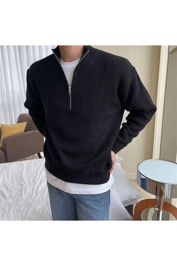 çerme Half Zipper Sweater Black